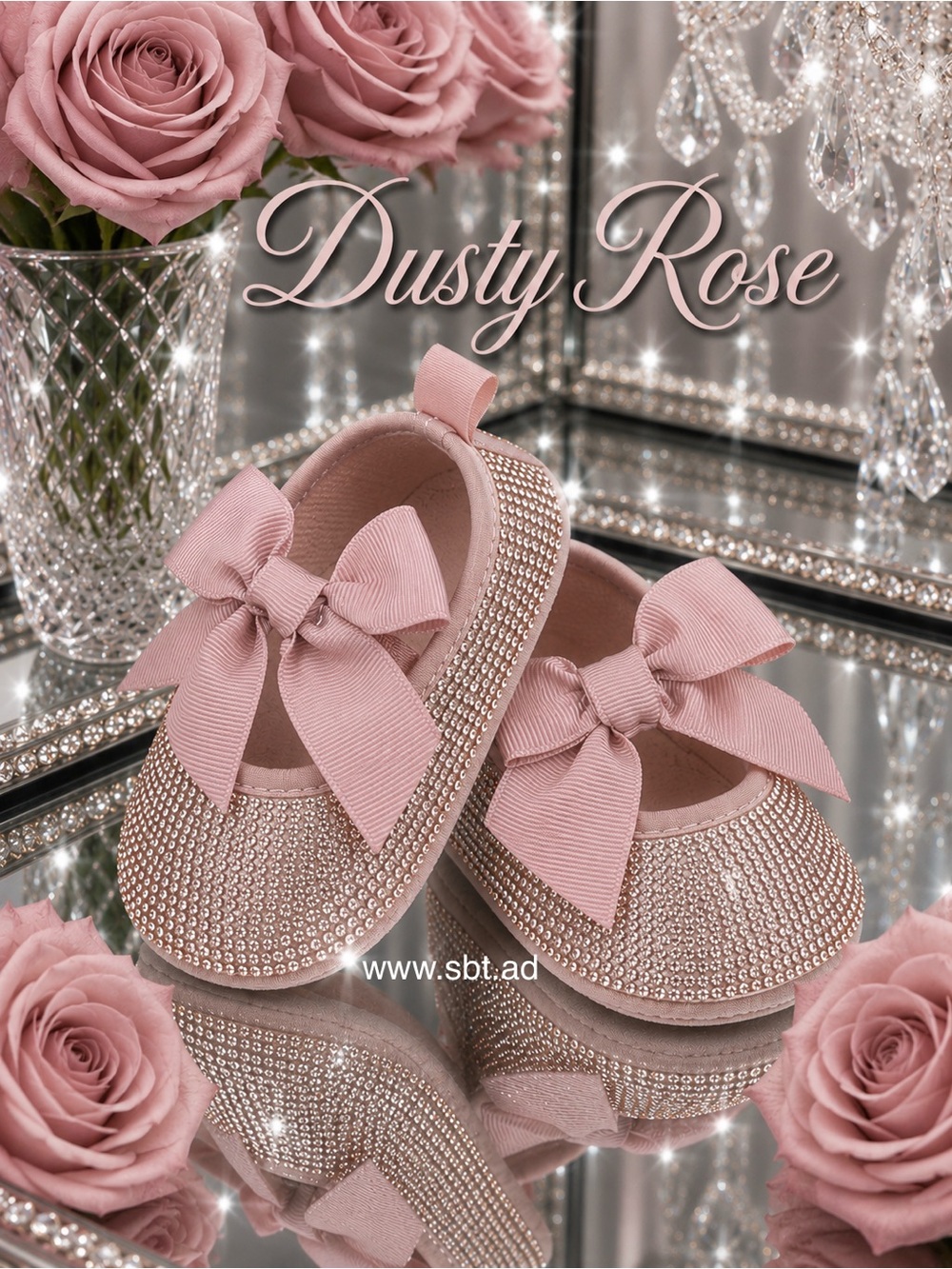 NWT Cute Baby Girl Shoes Sparkling Bling Swarovski Rhinestone Mary Jane Flats - Picture 9 of 15